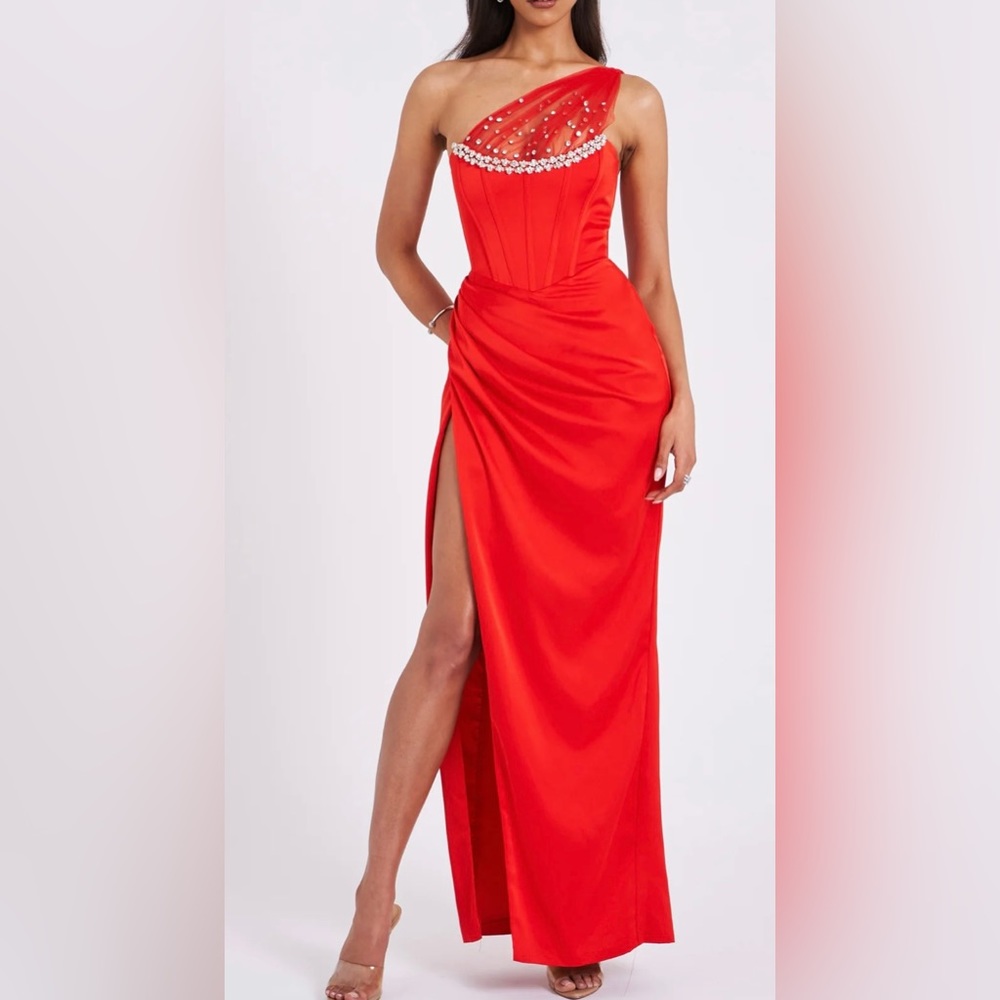 Miss circle red corset dress